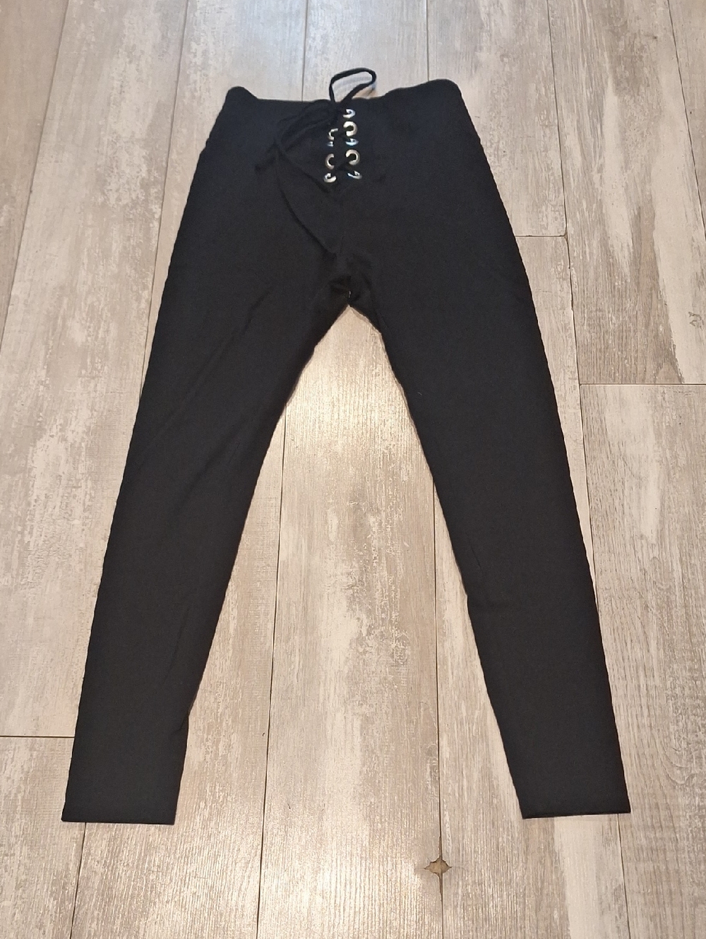 Express Black Lace-Up Ponte Leggings Size X Small